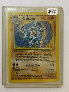 1999 Pokemon 2-Player Starter Set #8 Machamp HOLO Rare (1st Edition Shadowless)